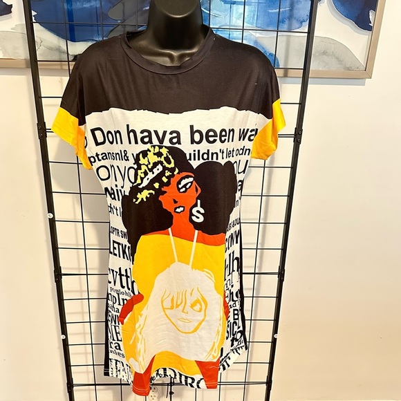 Yellow Casual Graphic Print TShirt Mini Dress - Picture 5 of 6